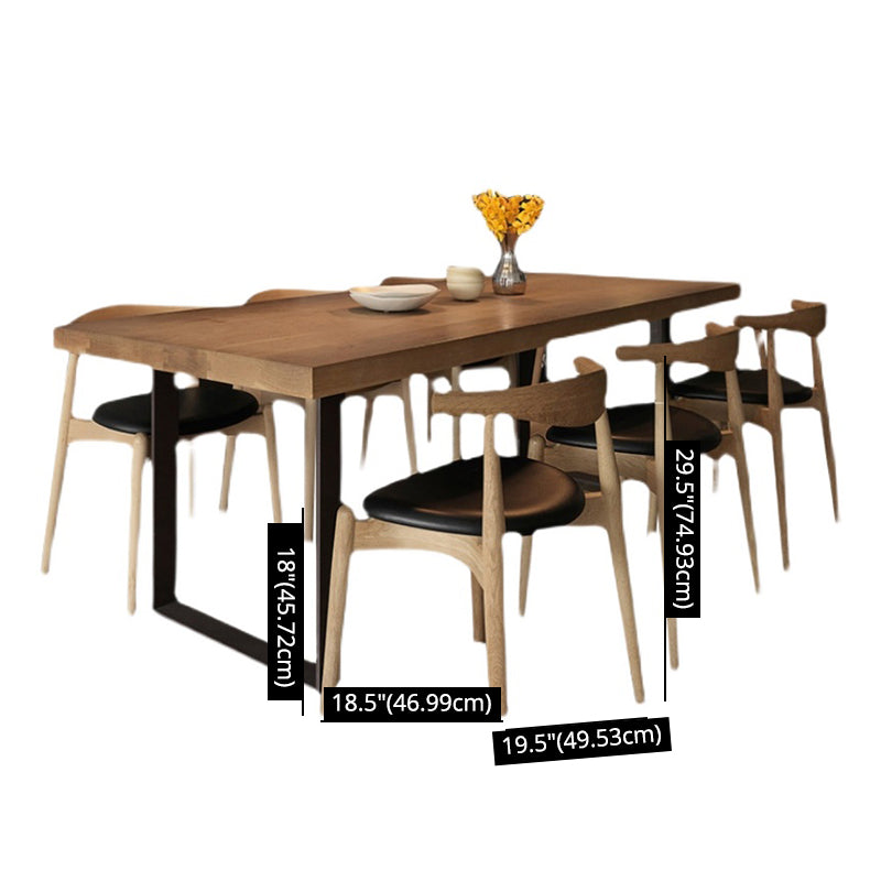 Rectangle Industrial Style DiningRoomTableSet Solid Wood Top DiningSet with 4 Legs Table Clearhalo 'Dining Room Sets' 'Dining Tables & Seating' 'dining_room_set' 'furn' 'furn_dining_room_set' 'Furniture' 'furniture_dining_room_set' 'Kitchen & Dining Furniture' 'kitchen&dining_furn' 'kitchen' 3473700