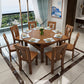 Traditional Wooden Dining Set Standard Height with Rectangle Top Dining Room Set 9 Piece Set Clearhalo 'Dining Room Sets' 'Dining Tables & Seating' 'dining_room_set' 'furn' 'furn_dining_room_set' 'Furniture' 'furniture_dining_room_set' 'Kitchen & Dining Furniture' 'kitchen&dining_furn' 'kitchen' 3473703