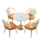 Glam Sintered Stone White Dining Room Set with Round Table and Metal Base Dining Table Furniture Clearhalo 'Dining Room Sets' 'Dining Tables & Seating' 'dining_room_set' 'furn' 'furn_dining_room_set' 'Furniture' 'furniture_dining_room_set' 'Kitchen & Dining Furniture' 'kitchen&dining_furn' 'kitchen' 3473717