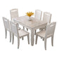 Contemporary Style Marble Dining Set with White Fixed Table and 4 Legs Base Clearhalo 'Dining Room Sets' 'Dining Tables & Seating' 'dining_room_set' 'furn' 'furn_dining_room_set' 'Furniture' 'furniture_dining_room_set' 'Kitchen & Dining Furniture' 'kitchen&dining_furn' 'kitchen' 3473731