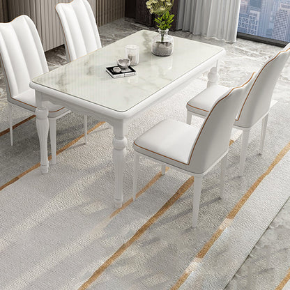 Traditional Solid Wood Top Dining Set with 4 White Solid Wood Legs for Dining Furniture 5 Piece Set Clearhalo 'Dining Room Sets' 'Dining Tables & Seating' 'dining_room_set' 'furn' 'furn_dining_room_set' 'Furniture' 'furniture_dining_room_set' 'Kitchen & Dining Furniture' 'kitchen&dining_furn' 'kitchen' 3473741