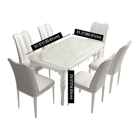 Traditional Solid Wood Top Dining Set with 4 White Solid Wood Legs for Dining Furniture Clearhalo 'Dining Room Sets' 'Dining Tables & Seating' 'dining_room_set' 'furn' 'furn_dining_room_set' 'Furniture' 'furniture_dining_room_set' 'Kitchen & Dining Furniture' 'kitchen&dining_furn' 'kitchen' 3473749