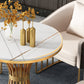 Modern Style Sintered Stone Dining Room Set with Round Table and Gold Leg Dining Table Furniture Clearhalo 'Dining Room Sets' 'Dining Tables & Seating' 'dining_room_set' 'furn' 'furn_dining_room_set' 'Furniture' 'furniture_dining_room_set' 'Kitchen & Dining Furniture' 'kitchen&dining_furn' 'kitchen' 3473772