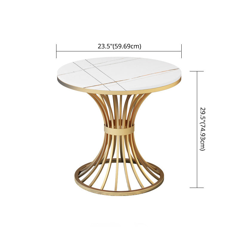 Modern Style Sintered Stone Dining Room Set with Round Table and Gold Leg Dining Table Furniture Clearhalo 'Dining Room Sets' 'Dining Tables & Seating' 'dining_room_set' 'furn' 'furn_dining_room_set' 'Furniture' 'furniture_dining_room_set' 'Kitchen & Dining Furniture' 'kitchen&dining_furn' 'kitchen' 3473774