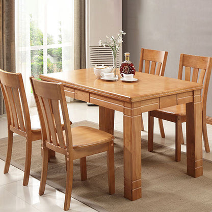 Traditional Wooden Dining Room Set with Rectangle Top and 4 Legs Base Dining Furniture 5 Piece Set Clearhalo 'Dining Room Sets' 'Dining Tables & Seating' 'dining_room_set' 'furn' 'furn_dining_room_set' 'Furniture' 'furniture_dining_room_set' 'Kitchen & Dining Furniture' 'kitchen&dining_furn' 'kitchen' 3473788
