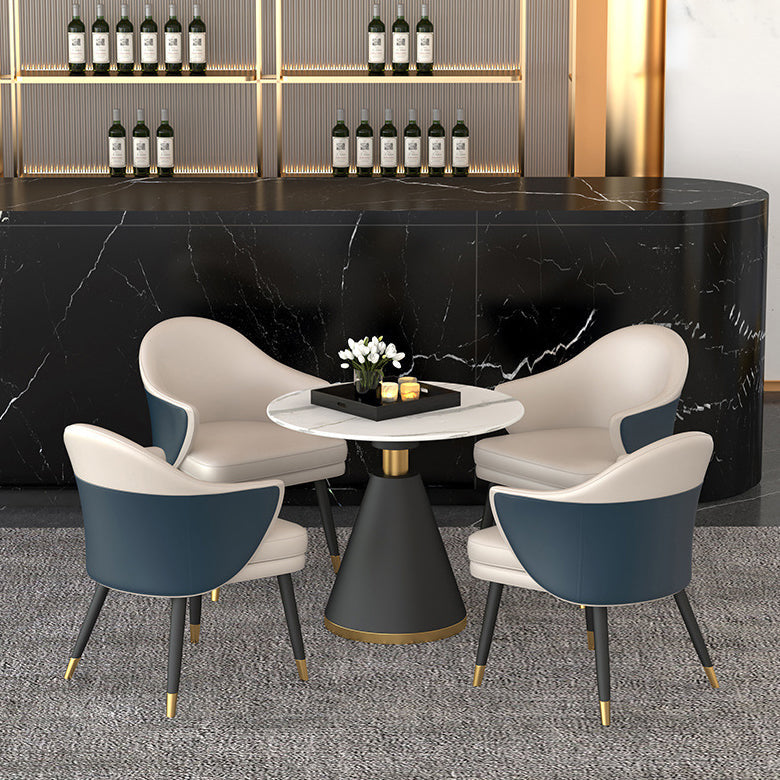 Scandinavian Kitchen Dining Room Set with Sintered Stone Top and Black Base Dining Furniture Clearhalo 'Dining Room Sets' 'Dining Tables & Seating' 'dining_room_set' 'furn' 'furn_dining_room_set' 'Furniture' 'furniture_dining_room_set' 'Kitchen & Dining Furniture' 'kitchen&dining_furn' 'kitchen' 3473813