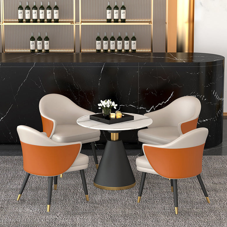 Scandinavian Kitchen Dining Room Set with Sintered Stone Top and Black Base Dining Furniture Clearhalo 'Dining Room Sets' 'Dining Tables & Seating' 'dining_room_set' 'furn' 'furn_dining_room_set' 'Furniture' 'furniture_dining_room_set' 'Kitchen & Dining Furniture' 'kitchen&dining_furn' 'kitchen' 3473818