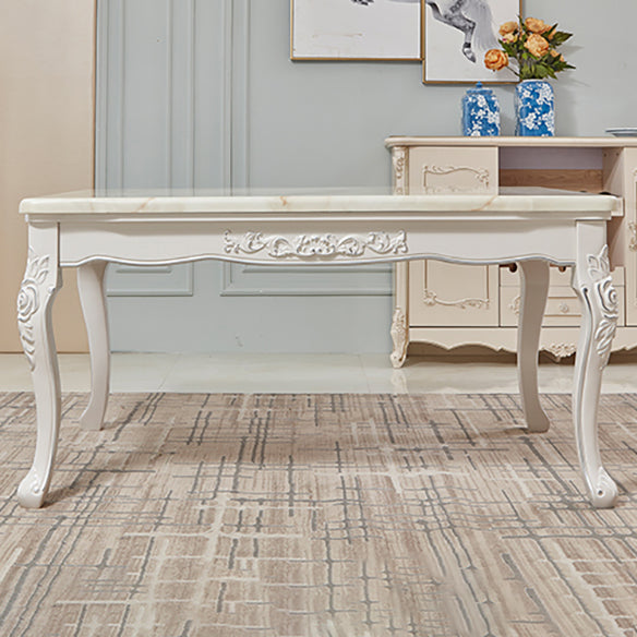 Victorian Marble Table Set of 5/7 with Rectangle Table Caved Dining Set with Textile Chairs Clearhalo 'Dining Room Sets' 'Dining Tables & Seating' 'dining_room_set' 'furn' 'furn_dining_room_set' 'Furniture' 'furniture_dining_room_set' 'Kitchen & Dining Furniture' 'kitchen&dining_furn' 'kitchen' 3473847