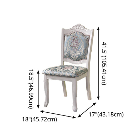 Victorian Marble Table Set of 5/7 with Rectangle Table Caved Dining Set with Textile Chairs Clearhalo 'Dining Room Sets' 'Dining Tables & Seating' 'dining_room_set' 'furn' 'furn_dining_room_set' 'Furniture' 'furniture_dining_room_set' 'Kitchen & Dining Furniture' 'kitchen&dining_furn' 'kitchen' 3473855