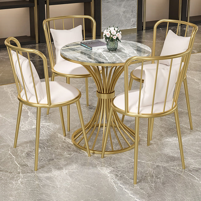 Glam Kitchen Dining Room Set with Sintered Stone Top and Metal Base Dining Furniture Clearhalo 'Dining Room Sets' 'Dining Tables & Seating' 'dining_room_set' 'Furniture' 'furniture_dining_room_set' 'Kitchen & Dining Furniture' 'kitchen&dining_furn' 'kitchen' 3473868