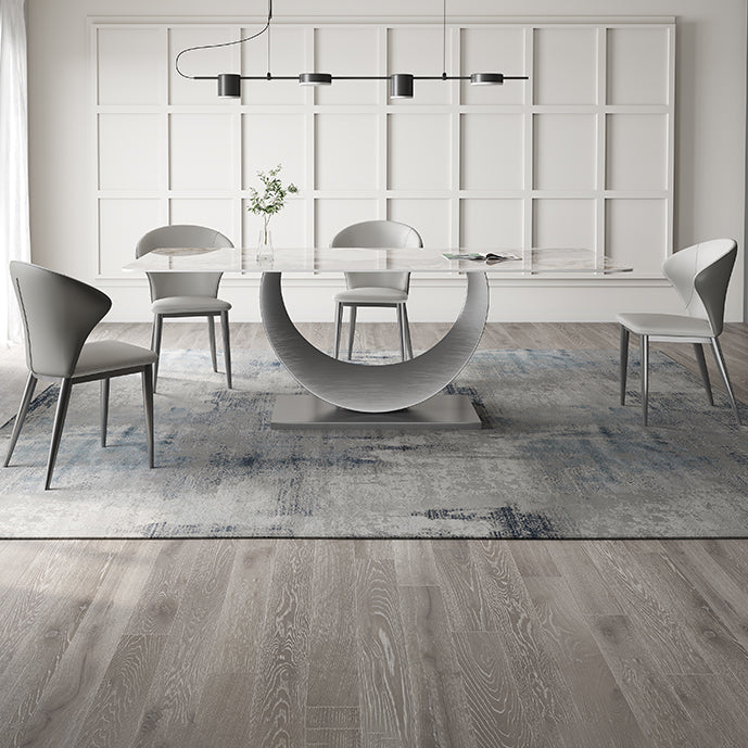 Modern Sintered Stone Dining Table Rectangular Dining Table Set with Metal Base Clearhalo 'Dining Room Sets' 'Dining Tables & Seating' 'dining_room_set' 'furn' 'furn_dining_room_set' 'Furniture' 'furniture_dining_room_set' 'Kitchen & Dining Furniture' 'kitchen&dining_furn' 'kitchen' 3473870