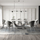 Modern Sintered Stone Dining Table Rectangular Dining Table Set with Metal Base Clearhalo 'Dining Room Sets' 'Dining Tables & Seating' 'dining_room_set' 'furn' 'furn_dining_room_set' 'Furniture' 'furniture_dining_room_set' 'Kitchen & Dining Furniture' 'kitchen&dining_furn' 'kitchen' 3473887