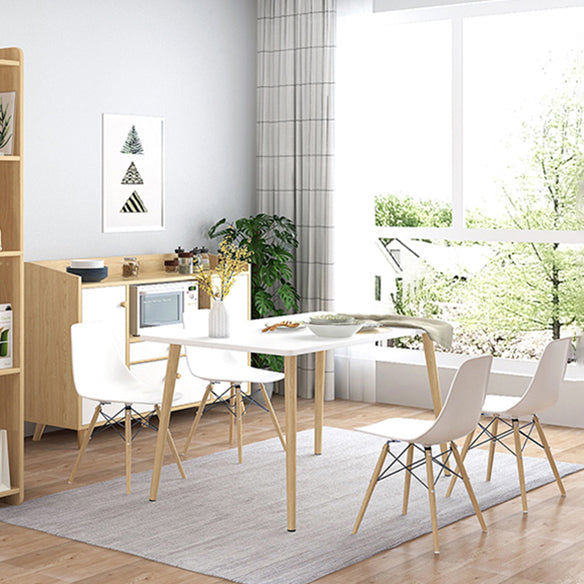 Standard Height Wood Top Dining Set with 4 Light Brown Wood Legs for Dining Furniture Clearhalo 'Dining Room Sets' 'Dining Tables & Seating' 'dining_room_set' 'Furniture' 'furniture_dining_room_set' 'Kitchen & Dining Furniture' 'kitchen&dining_furn' 'kitchen' 3473898