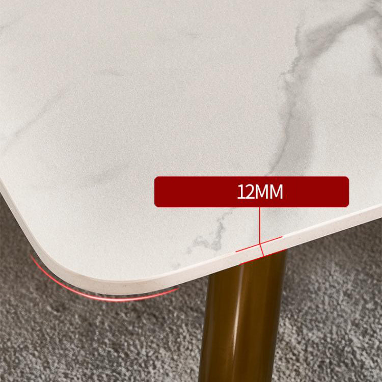 Modern Style Sintered Stone Dining Table with White Fixed Table for Home Use Clearhalo 'Dining Room Sets' 'Dining Tables & Seating' 'dining_room_set' 'furn' 'furn_dining_room_set' 'Furniture' 'furniture_dining_room_set' 'Kitchen & Dining Furniture' 'kitchen&dining_furn' 'kitchen' 3473904