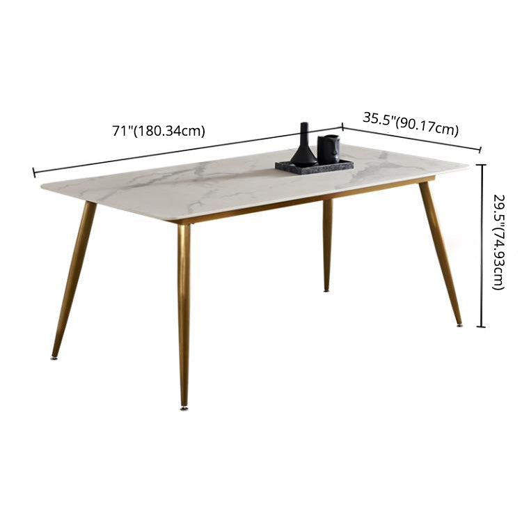 Modern Style Sintered Stone Dining Table with White Fixed Table for Home Use Clearhalo 'Dining Room Sets' 'Dining Tables & Seating' 'dining_room_set' 'furn' 'furn_dining_room_set' 'Furniture' 'furniture_dining_room_set' 'Kitchen & Dining Furniture' 'kitchen&dining_furn' 'kitchen' 3473910