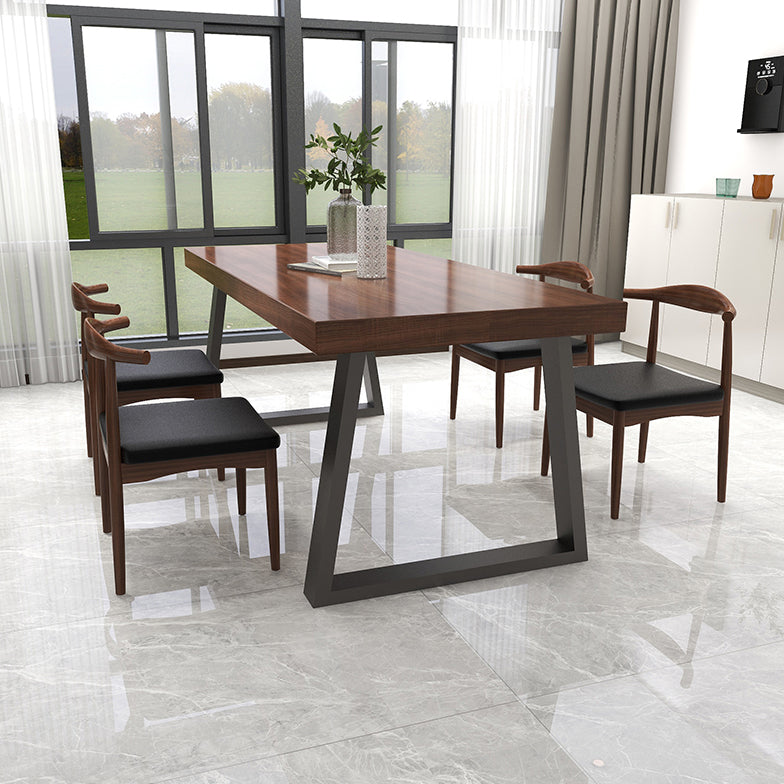 Industrial Solid Wood Top Dining Room Set with Rectangle Shape Dining Set for restaurant Clearhalo 'Dining Room Sets' 'Dining Tables & Seating' 'dining_room_set' 'furn' 'furn_dining_room_set' 'Furniture' 'furniture_dining_room_set' 'Kitchen & Dining Furniture' 'kitchen&dining_furn' 'kitchen' 3473952