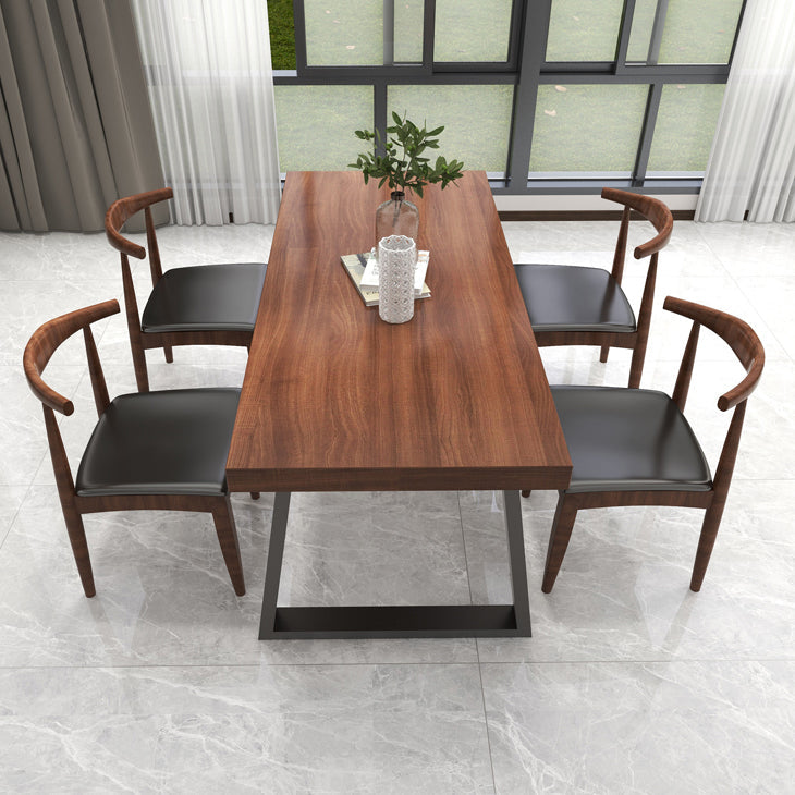 Industrial Solid Wood Top Dining Room Set with Rectangle Shape Dining Set for restaurant Clearhalo 'Dining Room Sets' 'Dining Tables & Seating' 'dining_room_set' 'furn' 'furn_dining_room_set' 'Furniture' 'furniture_dining_room_set' 'Kitchen & Dining Furniture' 'kitchen&dining_furn' 'kitchen' 3473961