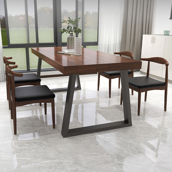 Industrial Solid Wood Top Dining Room Set with Rectangle Shape Dining Set for restaurant Clearhalo 'Dining Room Sets' 'Dining Tables & Seating' 'dining_room_set' 'furn' 'furn_dining_room_set' 'Furniture' 'furniture_dining_room_set' 'Kitchen & Dining Furniture' 'kitchen&dining_furn' 'kitchen' 3473962