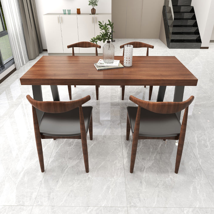 Industrial Solid Wood Top Dining Room Set with Rectangle Shape Dining Set for restaurant Clearhalo 'Dining Room Sets' 'Dining Tables & Seating' 'dining_room_set' 'furn' 'furn_dining_room_set' 'Furniture' 'furniture_dining_room_set' 'Kitchen & Dining Furniture' 'kitchen&dining_furn' 'kitchen' 3473964