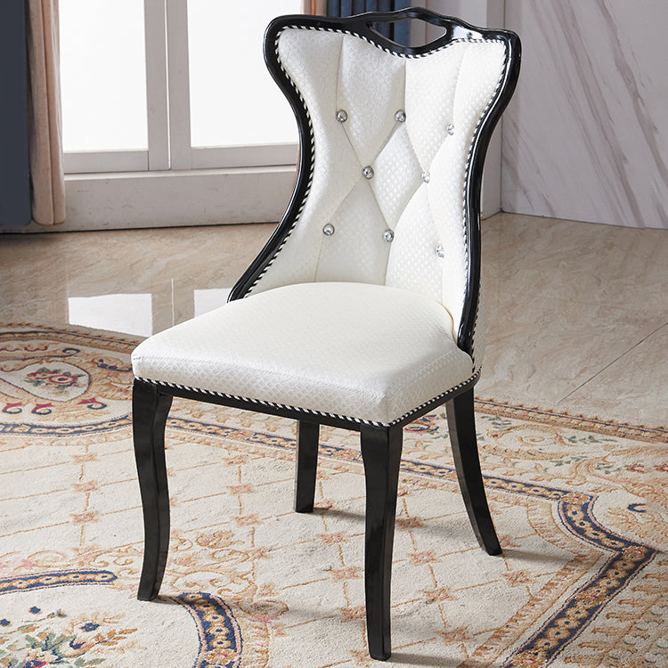 Victorian Style Marble Dining Set with White Rectangle Table and 4 Black Legs Base for Home Use Clearhalo 'Dining Room Sets' 'Dining Tables & Seating' 'dining_room_set' 'furn' 'furn_dining_room_set' 'Furniture' 'furniture_dining_room_set' 'Kitchen & Dining Furniture' 'kitchen&dining_furn' 'kitchen' 3473967