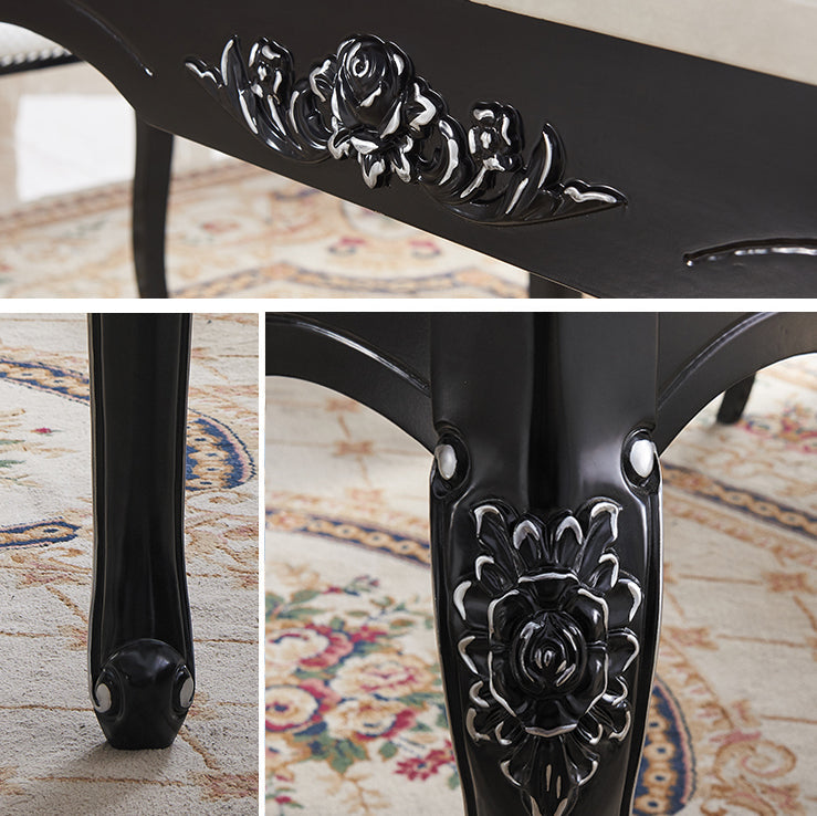 Victorian Style Marble Dining Set with White Rectangle Table and 4 Black Legs Base for Home Use Clearhalo 'Dining Room Sets' 'Dining Tables & Seating' 'dining_room_set' 'furn' 'furn_dining_room_set' 'Furniture' 'furniture_dining_room_set' 'Kitchen & Dining Furniture' 'kitchen&dining_furn' 'kitchen' 3473968