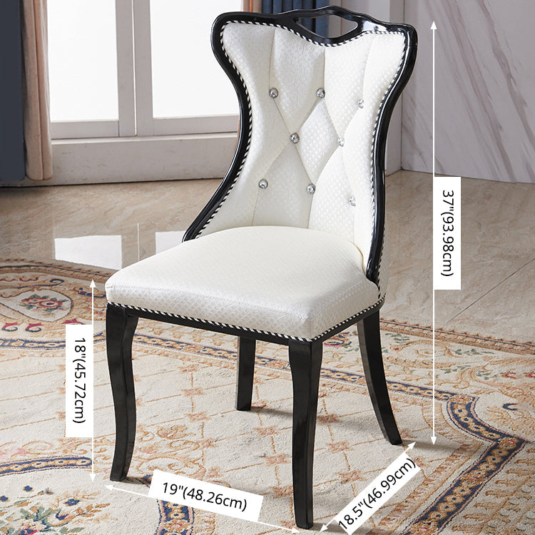 Victorian Style Marble Dining Set with White Rectangle Table and 4 Black Legs Base for Home Use Clearhalo 'Dining Room Sets' 'Dining Tables & Seating' 'dining_room_set' 'furn' 'furn_dining_room_set' 'Furniture' 'furniture_dining_room_set' 'Kitchen & Dining Furniture' 'kitchen&dining_furn' 'kitchen' 3473974