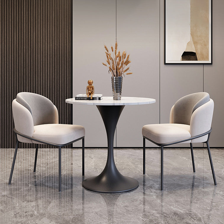Scandinavian Dining Table Set with Marble Dining Table and Cushion Chairs Clearhalo 'Dining Room Sets' 'Dining Tables & Seating' 'dining_room_set' 'furn' 'furn_dining_room_set' 'Furniture' 'furniture_dining_room_set' 'Kitchen & Dining Furniture' 'kitchen&dining_furn' 'kitchen' 3473979