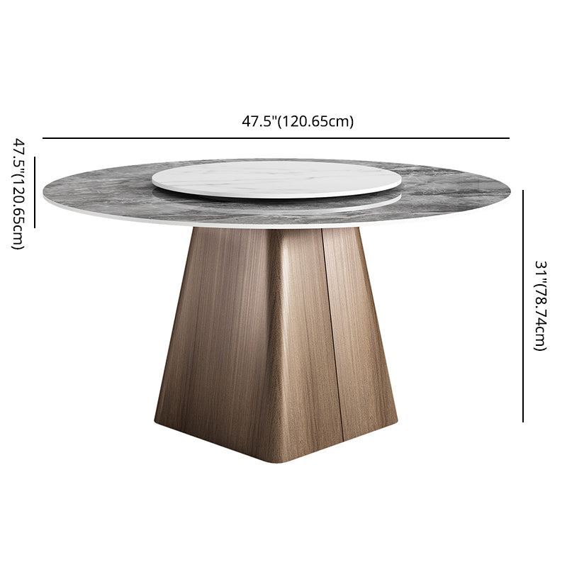 Contemporary Round Shape Dining Set Sintered Stone Top Dining Table Furniture for Restaurant Clearhalo 'Dining Room Sets' 'Dining Tables & Seating' 'dining_room_set' 'furn' 'furn_dining_room_set' 'Furniture' 'furniture_dining_room_set' 'Kitchen & Dining Furniture' 'kitchen&dining_furn' 'kitchen' 3474026