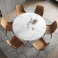 Round Standard Sintered Stone Top Dining Set with 4 Black Metallic Legs for Dining Furniture Clearhalo 'Dining Room Sets' 'Dining Tables & Seating' 'dining_room_set' 'furn' 'furn_dining_room_set' 'Furniture' 'furniture_dining_room_set' 'Kitchen & Dining Furniture' 'kitchen&dining_furn' 'kitchen' 3474047