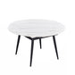 Round Standard Sintered Stone Top Dining Set with 4 Black Metallic Legs for Dining Furniture Clearhalo 'Dining Room Sets' 'Dining Tables & Seating' 'dining_room_set' 'furn' 'furn_dining_room_set' 'Furniture' 'furniture_dining_room_set' 'Kitchen & Dining Furniture' 'kitchen&dining_furn' 'kitchen' 3474050