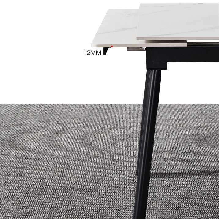 Round Standard Sintered Stone Top Dining Set with 4 Black Metallic Legs for Dining Furniture Clearhalo 'Dining Room Sets' 'Dining Tables & Seating' 'dining_room_set' 'furn' 'furn_dining_room_set' 'Furniture' 'furniture_dining_room_set' 'Kitchen & Dining Furniture' 'kitchen&dining_furn' 'kitchen' 3474051