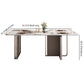 Fixed Minimalist Sintered Stone Top Kitchen Table Set of Brown Tone for Dining Room Clearhalo 'Dining Room Sets' 'Dining Tables & Seating' 'dining_room_set' 'furn' 'furn_dining_room_set' 'Furniture' 'furniture_dining_room_set' 'Kitchen & Dining Furniture' 'kitchen&dining_furn' 'kitchen' 3474084