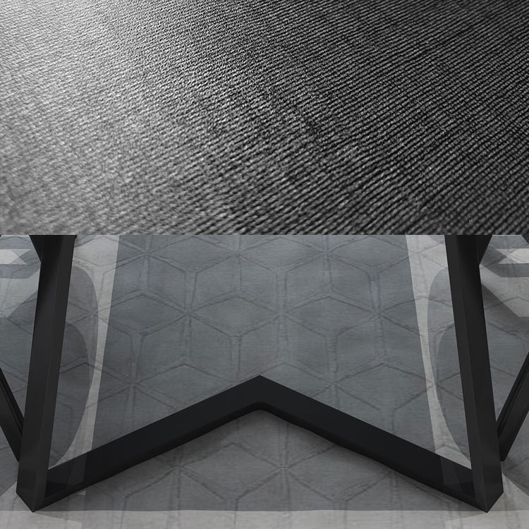 Modern Style Traditional Height Dining Set with Rectangle Shape Table and Black Double Pedestal Base Clearhalo 'Dining Room Sets' 'Dining Tables & Seating' 'dining_room_set' 'furn' 'furn_dining_room_set' 'Furniture' 'furniture_dining_room_set' 'Kitchen & Dining Furniture' 'kitchen&dining_furn' 'kitchen' 3474127