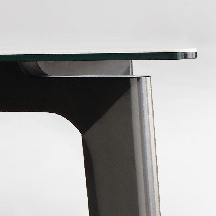 Minimalist Dining Table Set Metal Frame Grey Slate Rectangular Dining Table Set with 4 Legs Base Clearhalo 'Dining Room Sets' 'Dining Tables & Seating' 'dining_room_set' 'furn' 'furn_dining_room_set' 'Furniture' 'furniture_dining_room_set' 'Kitchen & Dining Furniture' 'kitchen&dining_furn' 'kitchen' 3474177