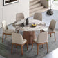 Scandinavian Sintered Stone Table Set of 5/7 with Round Table Dining Set with Leather Chairs Clearhalo 'Dining Room Sets' 'Dining Tables & Seating' 'dining_room_set' 'furn' 'furn_dining_room_set' 'Furniture' 'furniture_dining_room_set' 'Kitchen & Dining Furniture' 'kitchen&dining_furn' 'kitchen' 3474187