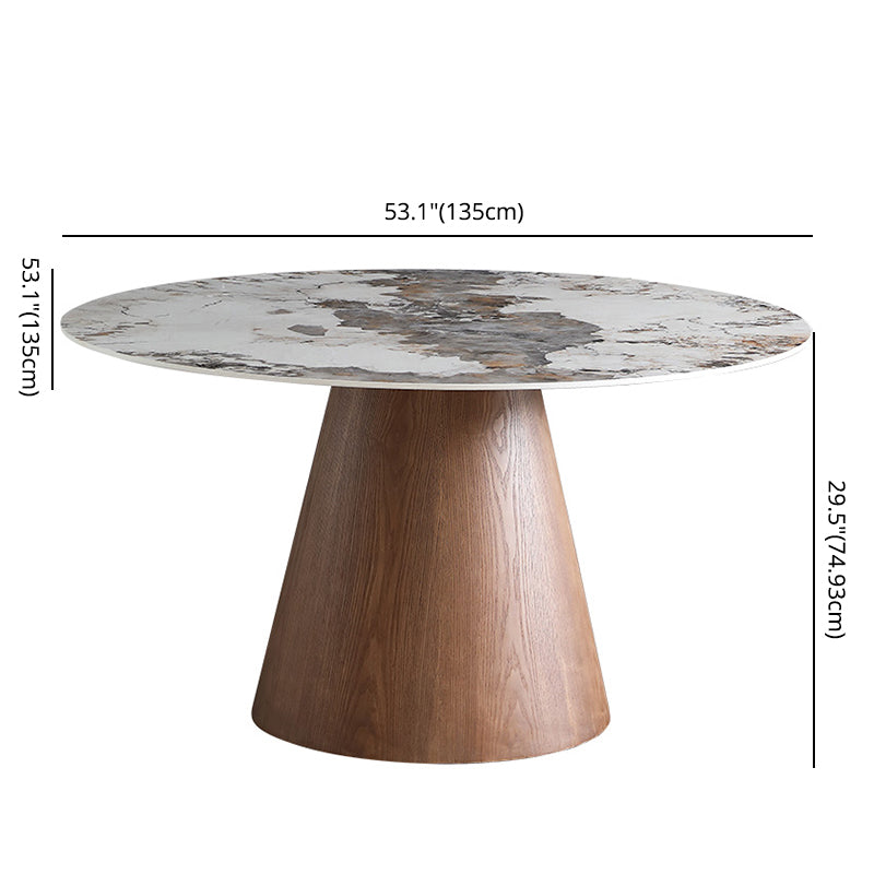 Scandinavian Sintered Stone Table Set of 5/7 with Round Table Dining Set with Leather Chairs Clearhalo 'Dining Room Sets' 'Dining Tables & Seating' 'dining_room_set' 'furn' 'furn_dining_room_set' 'Furniture' 'furniture_dining_room_set' 'Kitchen & Dining Furniture' 'kitchen&dining_furn' 'kitchen' 3474198