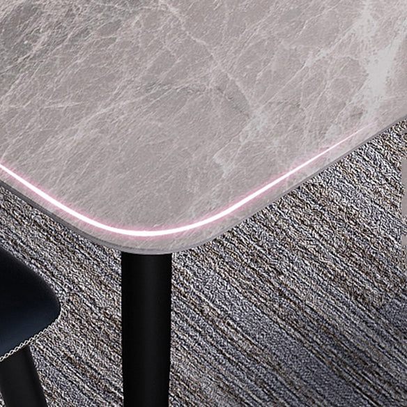 Modern Style Dining Room Set with Sintered Stone Dining Table and Upholstery Chairs Clearhalo 'Dining Room Sets' 'Dining Tables & Seating' 'dining_room_set' 'furn' 'furn_dining_room_set' 'Furniture' 'furniture_dining_room_set' 'Kitchen & Dining Furniture' 'kitchen&dining_furn' 'kitchen' 3474205