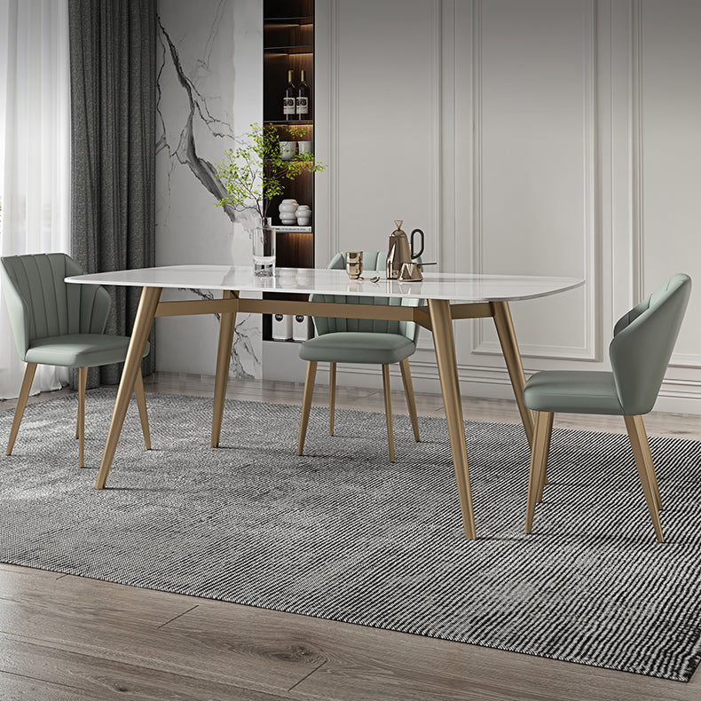 Contemporary Table Dining Set with Sintered Stone Table and Upholstered Chairs Clearhalo 'Dining Room Sets' 'Dining Tables & Seating' 'dining_room_set' 'furn' 'furn_dining_room_set' 'Furniture' 'furniture_dining_room_set' 'Kitchen & Dining Furniture' 'kitchen&dining_furn' 'kitchen' 3474225