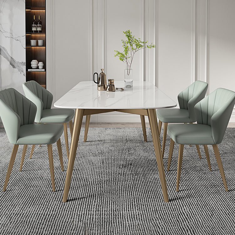 Contemporary Table Dining Set with Sintered Stone Table and Upholstered Chairs Clearhalo 'Dining Room Sets' 'Dining Tables & Seating' 'dining_room_set' 'furn' 'furn_dining_room_set' 'Furniture' 'furniture_dining_room_set' 'Kitchen & Dining Furniture' 'kitchen&dining_furn' 'kitchen' 3474227