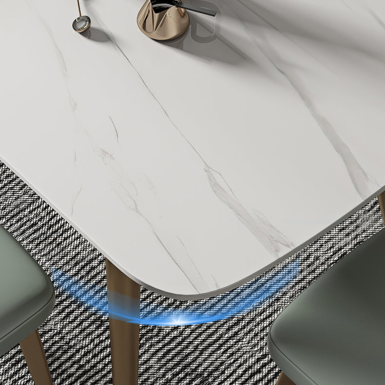 Contemporary Table Dining Set with Sintered Stone Table and Upholstered Chairs Clearhalo 'Dining Room Sets' 'Dining Tables & Seating' 'dining_room_set' 'furn' 'furn_dining_room_set' 'Furniture' 'furniture_dining_room_set' 'Kitchen & Dining Furniture' 'kitchen&dining_furn' 'kitchen' 3474232