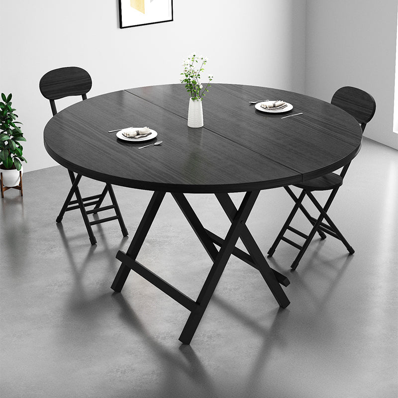 Standard Wooden Too Dining Table Set with Black Metallic Legs for Dining Furniture 3 Piece Set Clearhalo 'Dining Room Sets' 'Dining Tables & Seating' 'dining_room_set' 'furn' 'furn_dining_room_set' 'Furniture' 'furniture_dining_room_set' 'Kitchen & Dining Furniture' 'kitchen&dining_furn' 'kitchen' 3474236