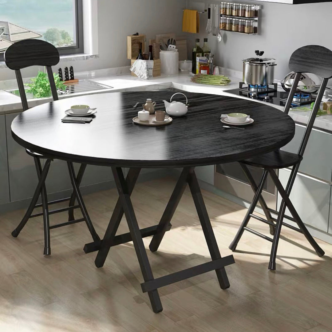 Standard Wooden Too Dining Table Set with Black Metallic Legs for Dining Furniture Clearhalo 'Dining Room Sets' 'Dining Tables & Seating' 'dining_room_set' 'furn' 'furn_dining_room_set' 'Furniture' 'furniture_dining_room_set' 'Kitchen & Dining Furniture' 'kitchen&dining_furn' 'kitchen' 3474238