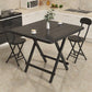 Modern Style Compact Wood Top Dining Set with 4 Black Metallic Legs Base for Dining Furniture Clearhalo 'Dining Room Sets' 'Dining Tables & Seating' 'dining_room_set' 'furn' 'furn_dining_room_set' 'Furniture' 'furniture_dining_room_set' 'Kitchen & Dining Furniture' 'kitchen&dining_furn' 'kitchen' 3474280