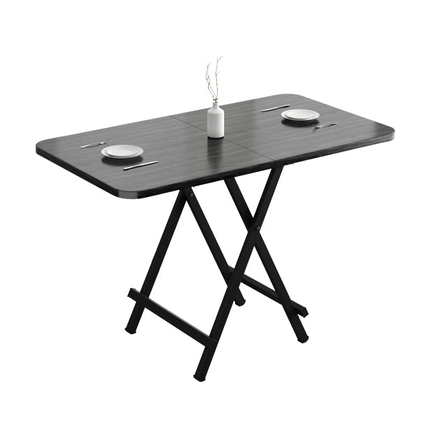 Modern Style Compact Wood Top Dining Set with 4 Black Metallic Legs Base for Dining Furniture Clearhalo 'Dining Room Sets' 'Dining Tables & Seating' 'dining_room_set' 'furn' 'furn_dining_room_set' 'Furniture' 'furniture_dining_room_set' 'Kitchen & Dining Furniture' 'kitchen&dining_furn' 'kitchen' 3474281