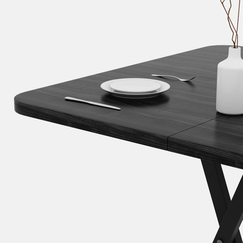 Modern Style Compact Wood Top Dining Set with 4 Black Metallic Legs Base for Dining Furniture Clearhalo 'Dining Room Sets' 'Dining Tables & Seating' 'dining_room_set' 'furn' 'furn_dining_room_set' 'Furniture' 'furniture_dining_room_set' 'Kitchen & Dining Furniture' 'kitchen&dining_furn' 'kitchen' 3474282