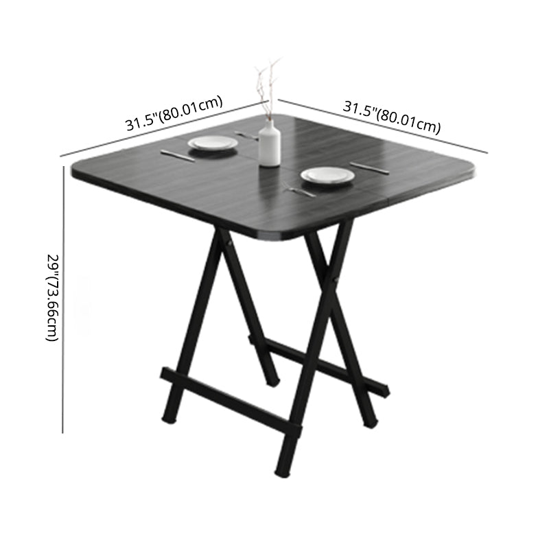 Modern Style Compact Wood Top Dining Set with 4 Black Metallic Legs Base for Dining Furniture Clearhalo 'Dining Room Sets' 'Dining Tables & Seating' 'dining_room_set' 'furn' 'furn_dining_room_set' 'Furniture' 'furniture_dining_room_set' 'Kitchen & Dining Furniture' 'kitchen&dining_furn' 'kitchen' 3474285