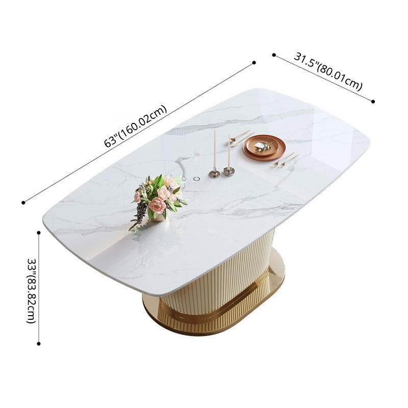 Glam Sintered Stone White Dining Room Set with Round Table Dining Table Furniture Clearhalo 'Dining Room Sets' 'Dining Tables & Seating' 'dining_room_set' 'furn' 'furn_dining_room_set' 'Furniture' 'furniture_dining_room_set' 'Kitchen & Dining Furniture' 'kitchen&dining_furn' 'kitchen' 3474300