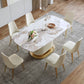 Glam Sintered Stone White Dining Room Set with Round Table Dining Table Furniture Clearhalo 'Dining Room Sets' 'Dining Tables & Seating' 'dining_room_set' 'furn' 'furn_dining_room_set' 'Furniture' 'furniture_dining_room_set' 'Kitchen & Dining Furniture' 'kitchen&dining_furn' 'kitchen' 3474304