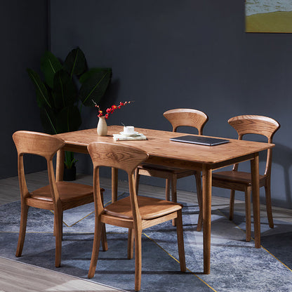 Traditional Style Solid Wood Dining Set with Traditional Height Table and 4 Legs Base for Home Use Natural 5 Piece Set Clearhalo 'Dining Room Sets' 'Dining Tables & Seating' 'dining_room_set' 'furn' 'furn_dining_room_set' 'Furniture' 'furniture_dining_room_set' 'Kitchen & Dining Furniture' 'kitchen&dining_furn' 'kitchen' 3474323