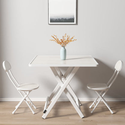 Modern Style Wood Top Dining Set with Square Shape Dinette Set with Double Pedestal Table White 3 Piece Set Clearhalo 'Dining Room Sets' 'Dining Tables & Seating' 'dining_room_set' 'furn' 'furn_dining_room_set' 'Furniture' 'furniture_dining_room_set' 'Kitchen & Dining Furniture' 'kitchen&dining_furn' 'kitchen' 3474340